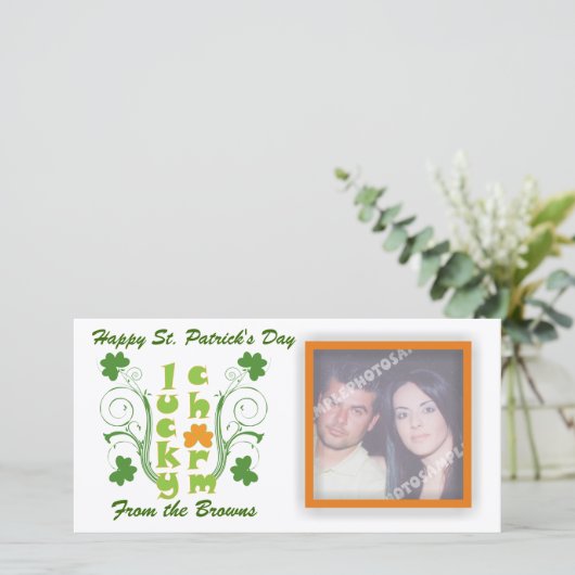 Lucky charme clover shamrock swirls (Staand voorkant)