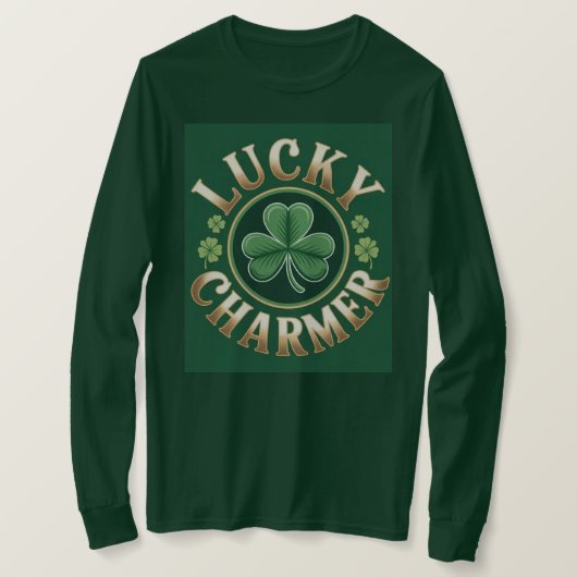 Lucky Charmer Basic T-shirt met lange mouwen (Design voorkant)