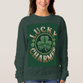 Lucky Charmer Dames bosgroene sweatshirt