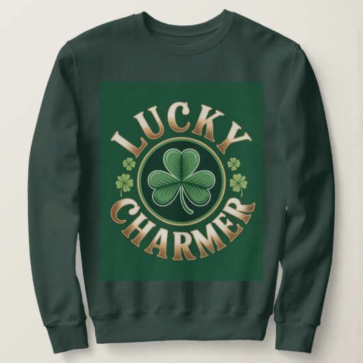 Lucky Charmer Dames bosgroene T-shirt (Design voorkant)