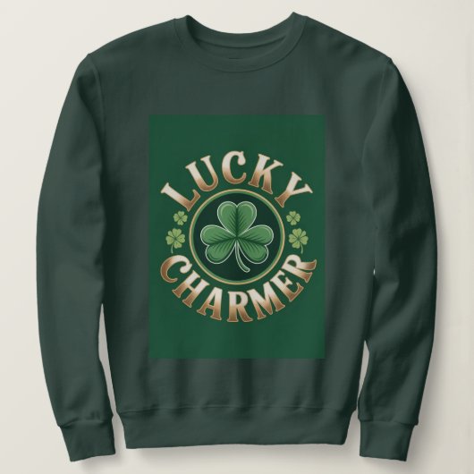 Lucky Charmer Dames sweatshirt in bosgroen (Design voorkant)