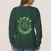Lucky Charmer Dames sweatshirt in bosgroen (Achterkant)