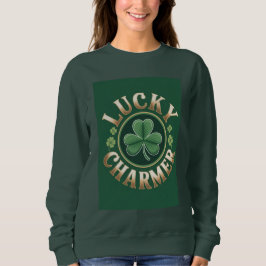 Lucky Charmer Dames sweatshirt in bosgroen