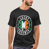 Lucky Charmer Irish Flag Shamrock T Shirt (Voorkant)