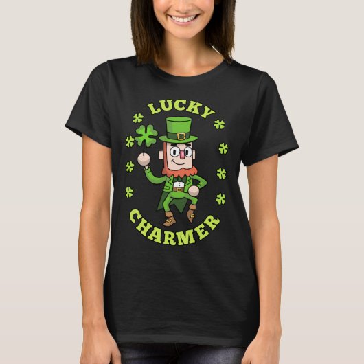 Lucky Charmer Leprechaun Shamrock St Patricks Day  T-shirt (Voorkant)