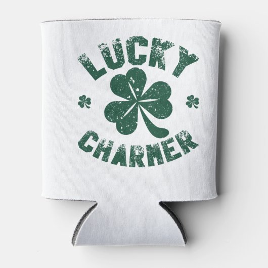 Lucky Charmer Shamrock Funny St. Patrick's Day Blikjeskoeler (Voorkant)