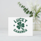 Lucky Charmer Shamrock Funny St. Patrick's Day Briefkaart (Staand voorkant)