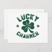 Lucky Charmer Shamrock Funny St. Patrick's Day Briefkaart (Voorkant / Achterkant)