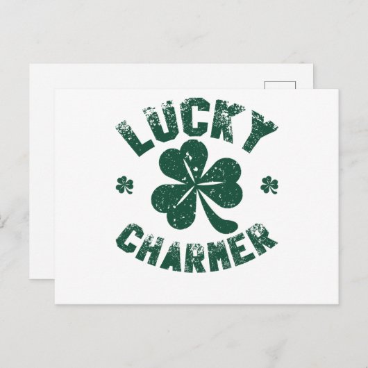 Lucky Charmer Shamrock Funny St. Patrick's Day Briefkaart (Voorkant / Achterkant)