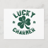 Lucky Charmer Shamrock Funny St. Patrick's Day Briefkaart (Voorkant)