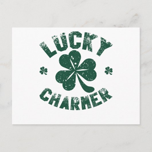 Lucky Charmer Shamrock Funny St. Patrick's Day Briefkaart (Voorkant)