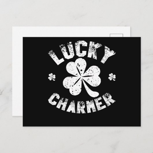 Lucky Charmer Shamrock Funny St. Patrick's Day Briefkaart (Voorkant / Achterkant)