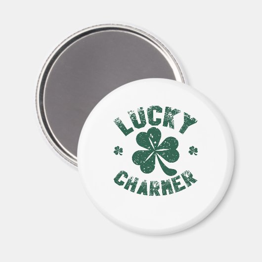 Lucky Charmer Shamrock Funny St. Patrick's Day Magneet (Voorkant / Achterkant)