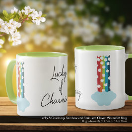 Lucky & Charming Rainbow 4-Leaf Clover Minimalist Mok