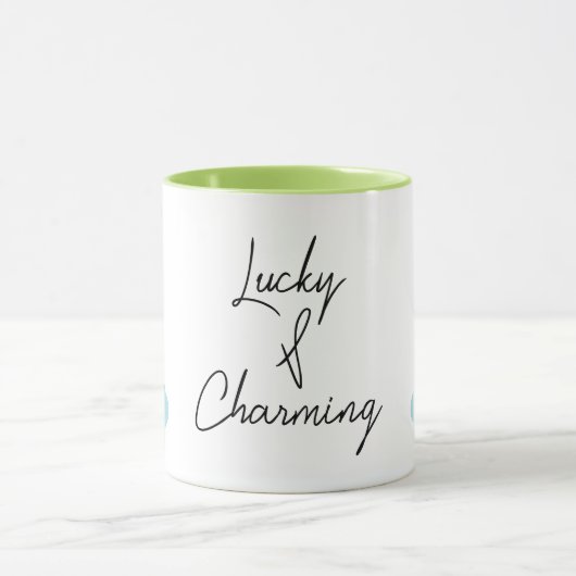 Lucky & Charming Rainbow 4-Leaf Clover Minimalist Mok (Midden)