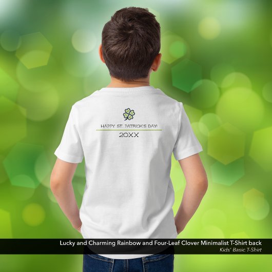 Lucky & Charming Rainbow 4-Leaf Clover Minimalist T-shirt