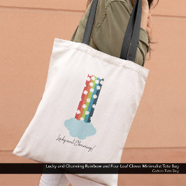 Lucky & Charming Rainbow 4-Leaf Clover Minimalist Tote Bag