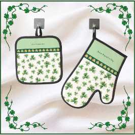 Lucky Charms Shamrock Oven Mitts Ovenwant & Pannenlap Set