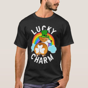 Lucky Charms St Patrick Day Cute Corgi Rainbow Sha T-shirt