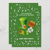 Lucky Charms St. Patrick's Day Party Kaart (Voorkant / Achterkant)