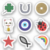 Lucky Charms Symbolen Sticker Pack Collectie (Voorkant)