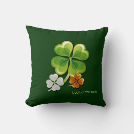Lucky Charms Tricolor Shamrocks St. Patrick's Day Kussen