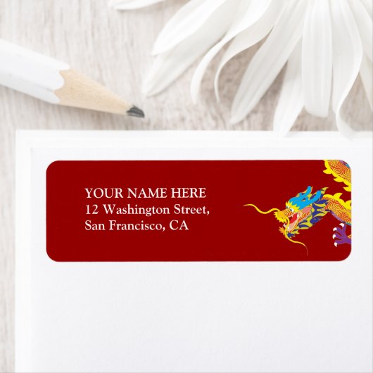 Lucky Chinese Dragon Etiket (Insitu)