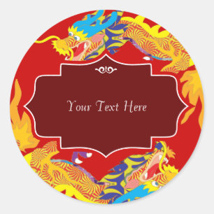Lucky Chinese Dragon Ronde Sticker