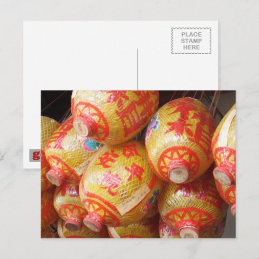 Lucky Chinese papierlantaarns Briefkaart (Voorkant / Achterkant)