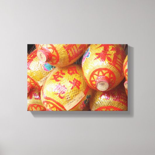 Lucky Chinese papierlantaarns Canvas Afdruk (Voorkant)