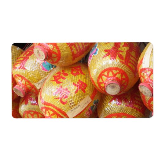 Lucky Chinese papierlantaarns Etiket (Voorkant)