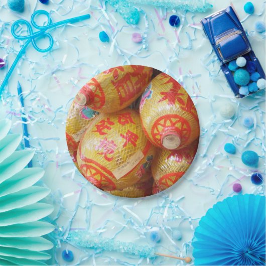 Lucky Chinese papierlantaarns Papieren Bordje (Feest)