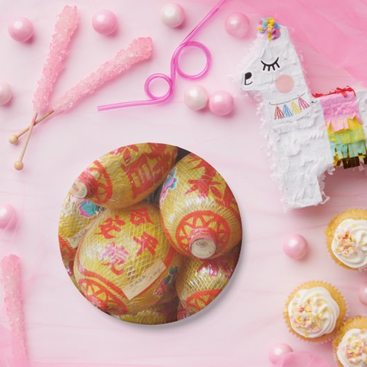 Lucky Chinese papierlantaarns Papieren Bordje (Feest)