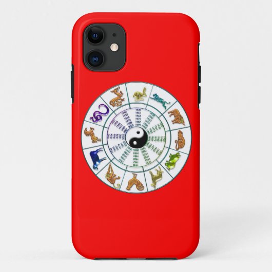 Lucky Chinese Zodiac Wheel, Chinese astrologie Case-Mate iPhone Case (Achterkant)