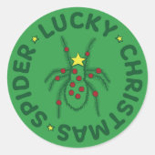 Lucky Christmas Spider Ronde Sticker (Voorkant)