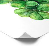 Lucky Clover Art Print, Botanische kunst aan de mu Poster (Hoek)