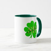 Lucky Clover blad monogrammed & Shamrock / Iers Mok (Voorkant rechts)