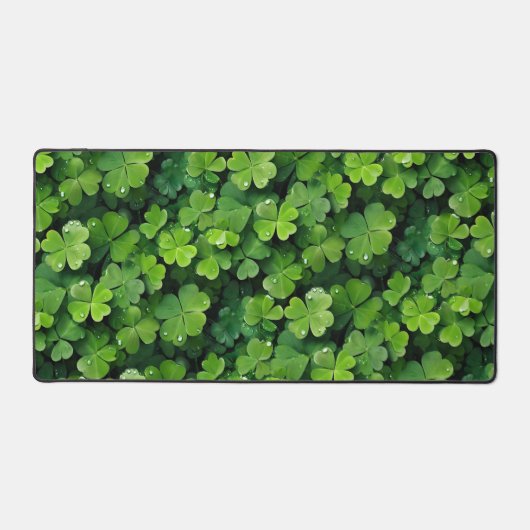 Lucky Clover bladeren achtergrond Bureaumat (Voorkant)