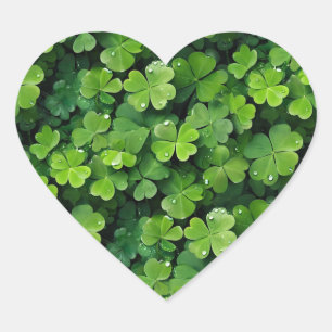 Lucky Clover bladeren achtergrond Hart Sticker