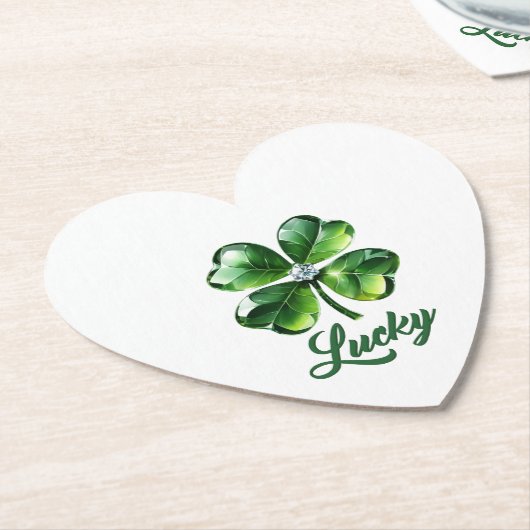 Lucky Clover bladeren achtergrond Kartonnen Onderzetters (Gekanteld)