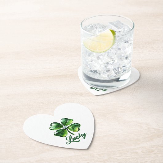 Lucky Clover bladeren achtergrond Kartonnen Onderzetters (Insitu)