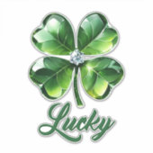 Lucky Clover bladeren Sticker (Voorkant)