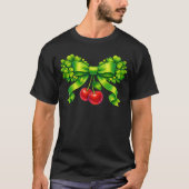 Lucky Clover Boog met Kersen Groen Design T-shirt (Voorkant)