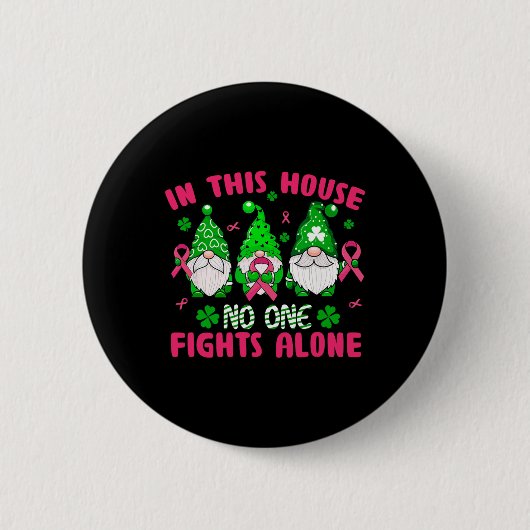 Lucky Clover Borstkanker Bewustzijn St Patrick's Ronde Button 5,7 Cm (Voorkant)