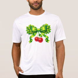 Lucky Clover Bow with Cherries Green Design T-shirt