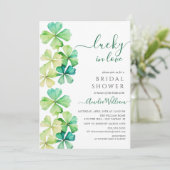 Lucky Clover Bridal Shower Uitnodiging (Staand voorkant)