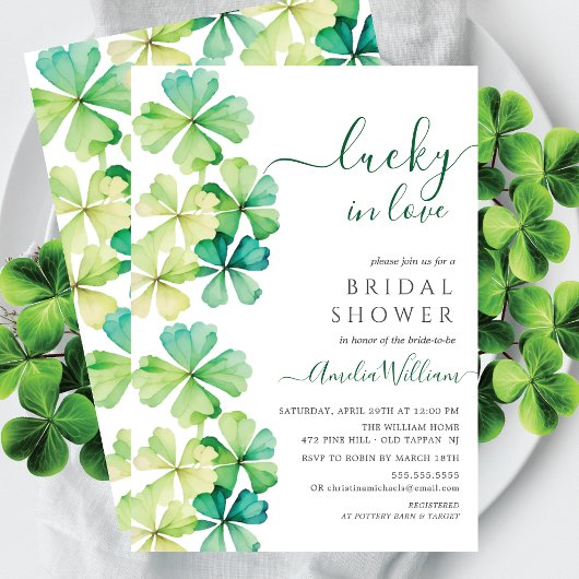 Lucky Clover Bridal Shower Uitnodiging