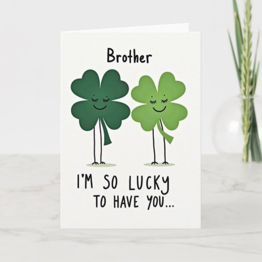 Lucky Clover Broeder Kaart (Voorkant)