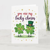 Lucky Clover Charm Card Kaart (Voorkant)