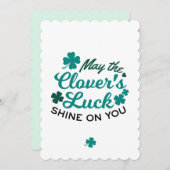 Lucky Clover Charm - May the Clover's Luck Shine Feestdagenkaart (Voorkant / Achterkant)